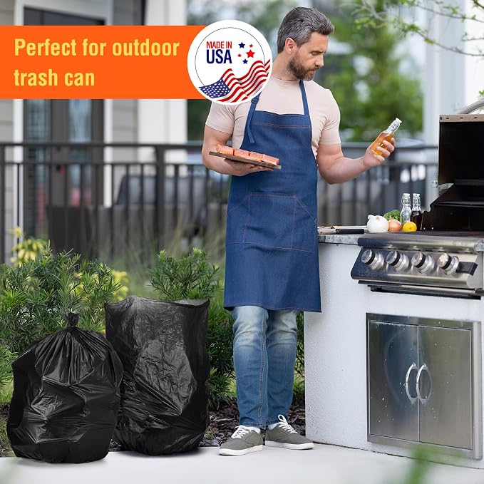 Delxo 30-33 Gallon Trash Bags, Durable Plastic Bolsas para basura, Perforated - Image 6