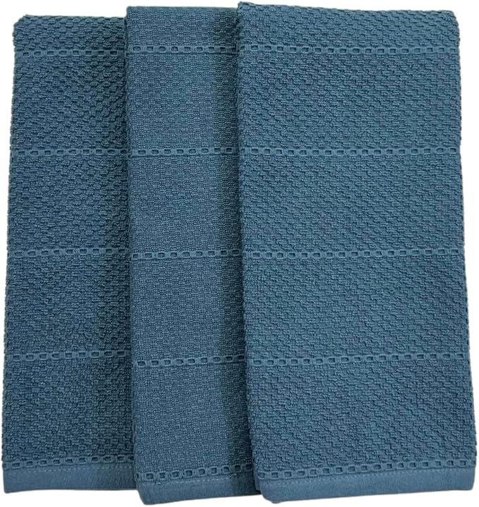 Teal Dark Blue Kitchen Hand Dish Towels, 100% Cotton - Image 9