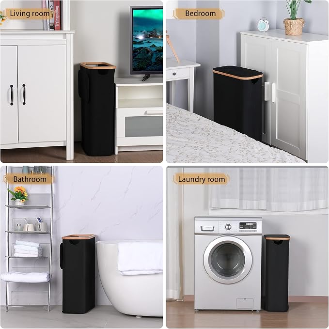 iEGrow 60L Slim Laundry Hamper, Narrow Laundry Basket - Image 6