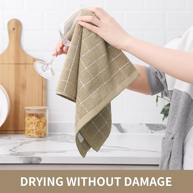 Homaxy 100% Cotton Terry Kitchen Towels, 4 Pack - Image 4