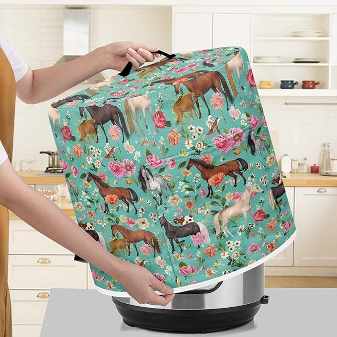 Flashideas Shredded Horse Pressure Cooker Cover, Kitchen Appliance Dust Cover, Rice Cooker Protective Cover with Pocket, Suitable for Air Fryer Cover, Toaster Cover, Oven Cover