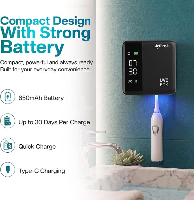 Jetfresh UV Toothbrush Sanitizer Holder & Cleaner - Image 7