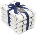 100% Cotton Terry Dish Towels, 4 Pack Checks, 16 x26 Inches, Super Soft and by Ecotribe
