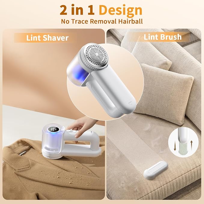 coldSky Large Fabric Shaver, 2-in-1 Electric Fabric Shaver & Lint Remover | - Image 6