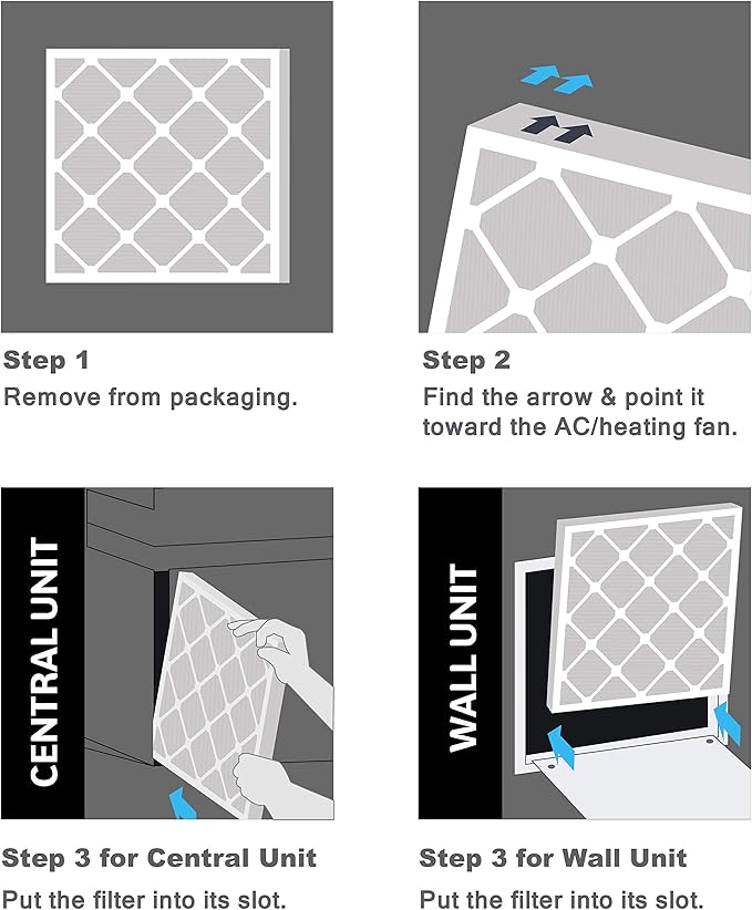 Aerostar 8x16x1 MERV 8, Pleated Air Filter, 8x16x1, Box of 6, Made in the USA
