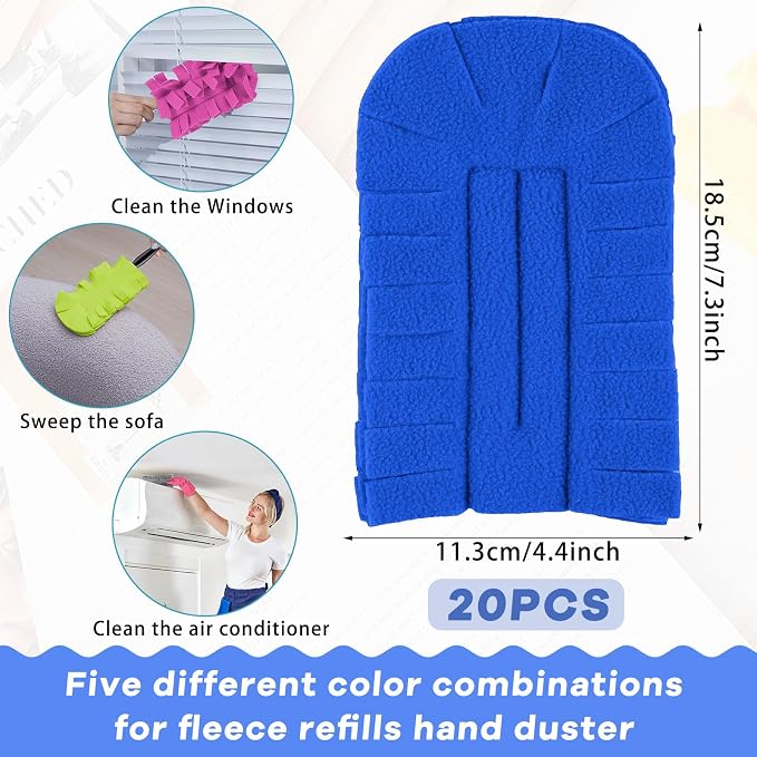 Zubebe 20 Pcs Reusable Duster Refills Fleece, Stylish Color | Soft Polyester - Image 2