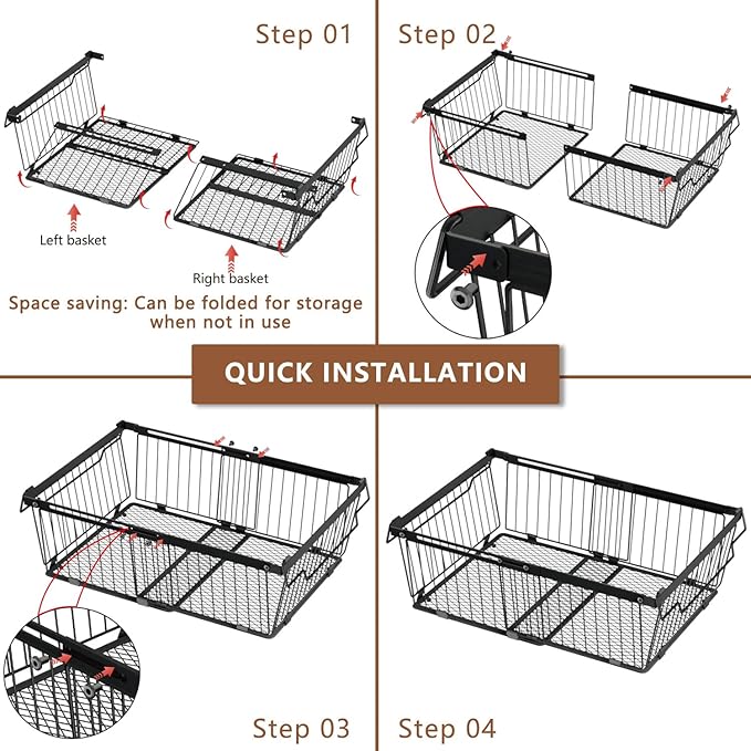 Large Freezer Organizer Bins，Upgraded Bottom Leak-Proof net，Fit 10 to 20 Cu.Ft Deep Freezer，4Pack， Expandable Stackable Chest Freezer Organizer Bins , for Fridge, Deep Freezer, Cabinet