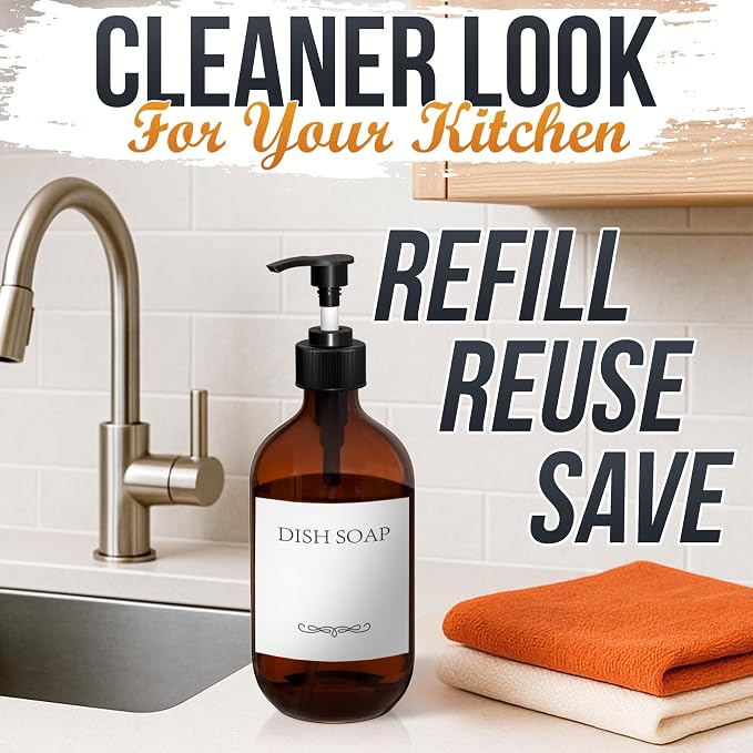 Plastic Amber Soap Dispenser - Image 6