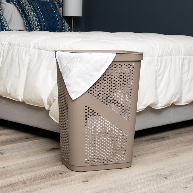 Mind Reader 60L Slim Laundry Hamper, Clothes Basket, Ventilated - Image 2