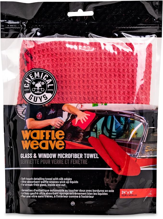 Chemical Guys, Waffle Weave Glass & Window Microfiber Towel, 24 x 16 - Image 2
