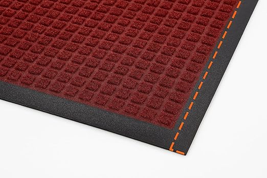 Guardian WaterGuard Indoor/Outdoor Wiper Scraper Floor Mat, Rubber/Nylon, 3'x10', Red