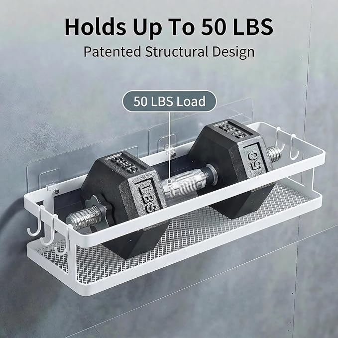 PUSDON 2-Pack 16.5" Extra Long Slim Shower Caddy, Adhesive Wall Mount Bathroom - Image 5