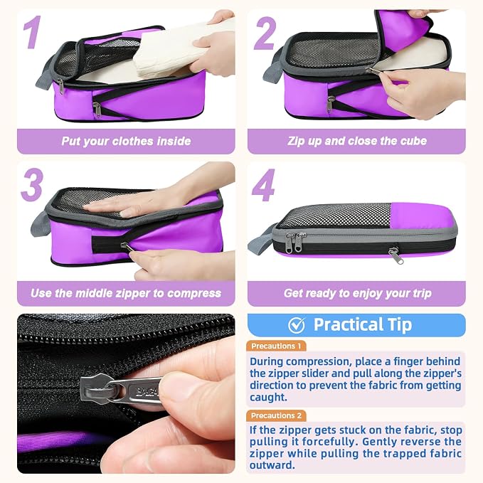 BAGAIL 4 Set/6 Set/8 Set Compression Packing Cubes Travel Accessories - Image 4