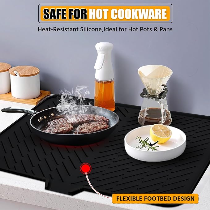Silicone Dish Drying Mat with Built-in Drain Lip - Image 9