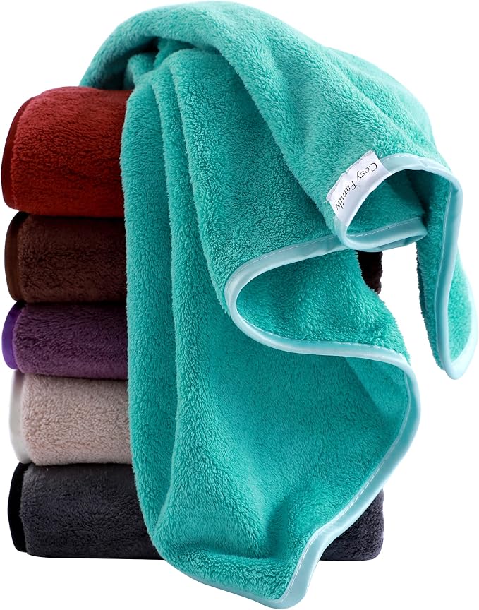Cosy Family 6 Pack Ultra Soft Microfiber Absorbent Hand Towel, Silk Hemming by Cosy+Family
