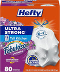 Hefty Ultra Strong 13 Gal Kitchen Trash Bags, Fabuloso Lavender, 80ct | 13G by Hefty