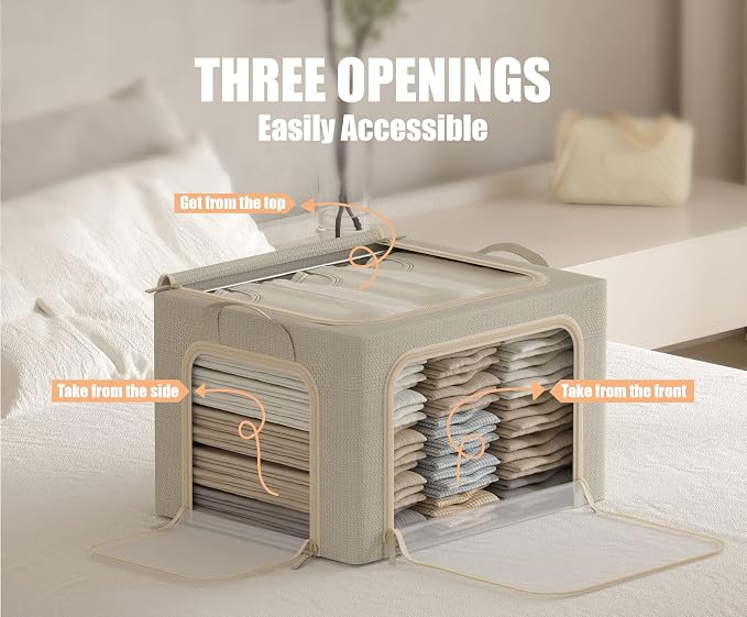 3 Openings Large Clothes Storage Bins - Image 3