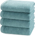 4-Pack Blue Cotton Hand Towels for Bathroom by SEMAXE