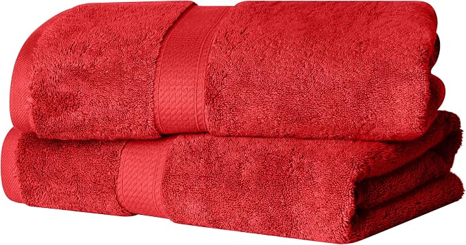SUPERIOR Egyptian Cotton Plush & Absorbent, Bath Towel Set of 2, Soft Luxury - Image 2