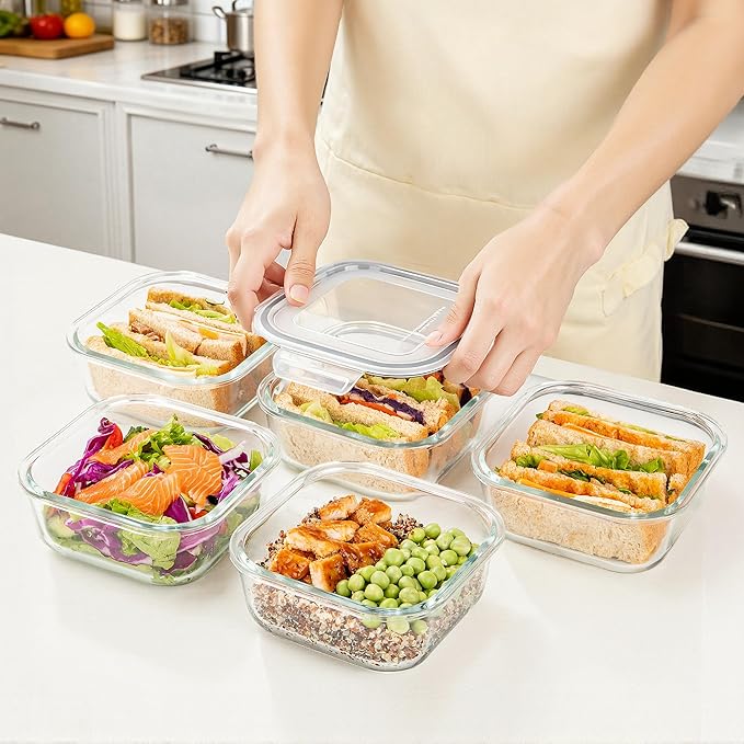 Vtopmart 5Pack 27oz Glass Food Storage Containers - Image 5