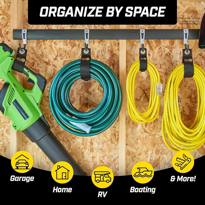 Heavy-Duty Wrap-It Storage Straps, 28-inch | Hook and Loop Garden Hose Hanger - Image 8