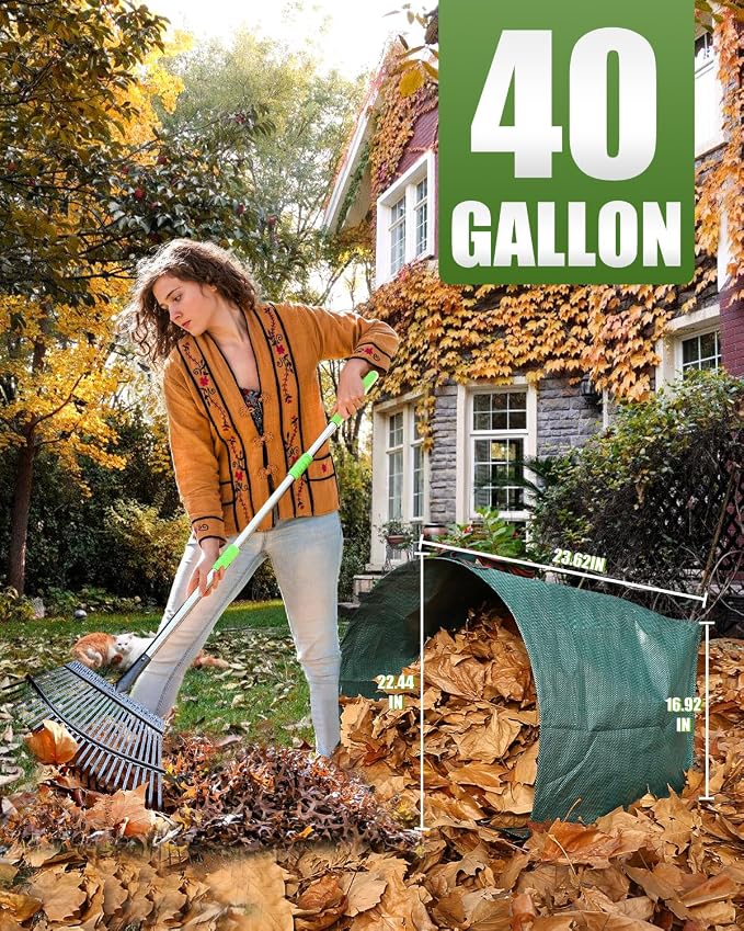 2 Pack 40 Gallon Dustpan-Type Garden Bags - Image 7