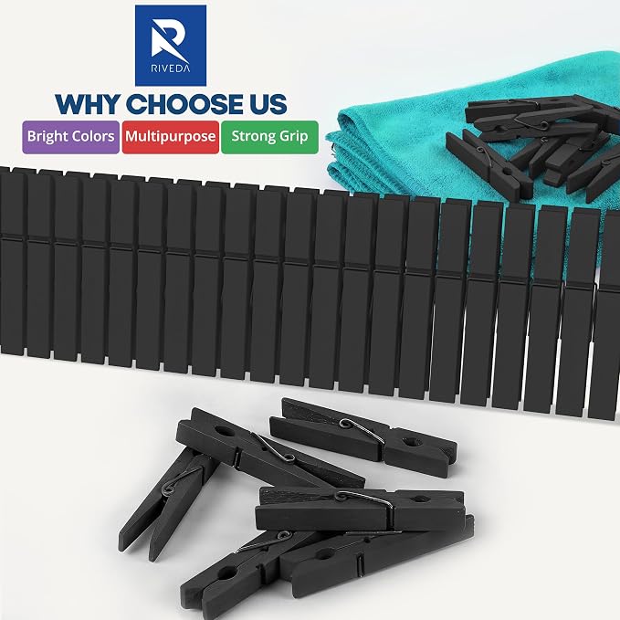 50pcs Colored Wooden Clothes Pins, Clothespins - Image 8