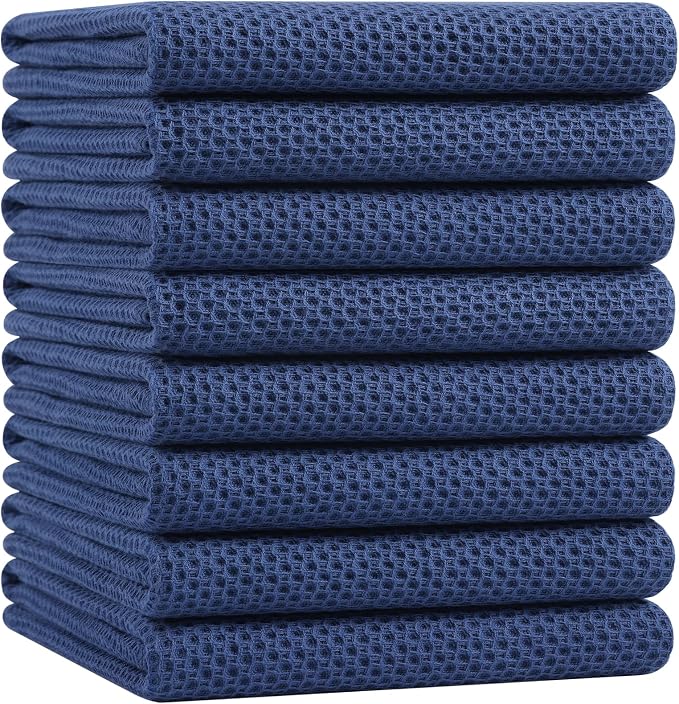 Homaxy 100% Cotton Oversized Waffle Weave Kitchen Towels 8-Pack, Ultra Soft by Homaxy