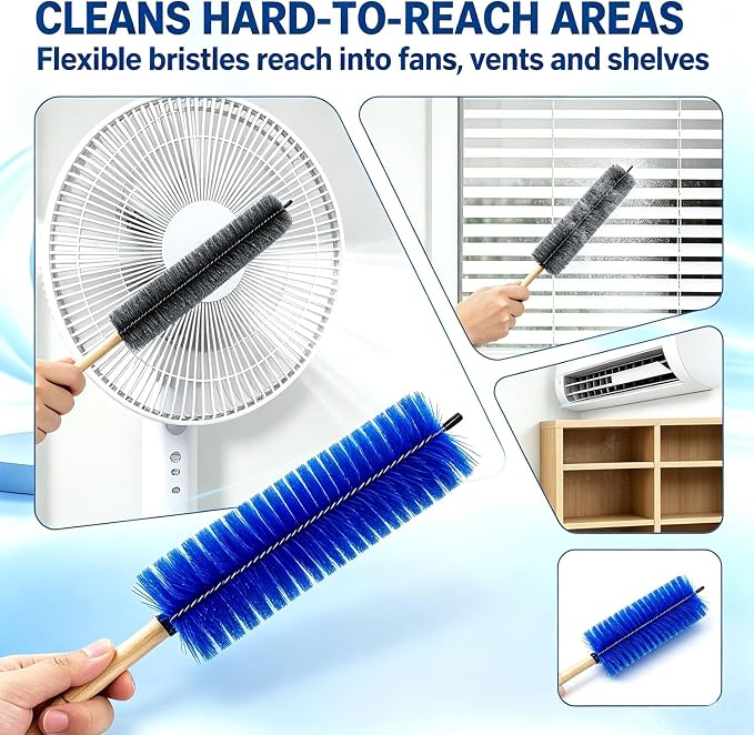 2PCS Fan Cleaning Brush, 2026 New Bendable Microfiber Head Dusting Brushes - Image 7