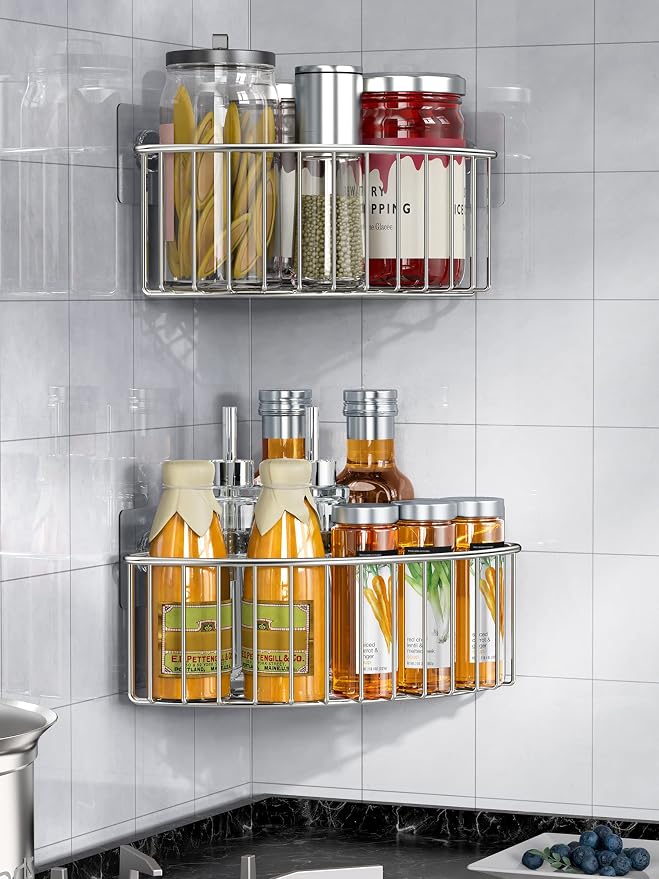 SMARTAKE 2-Pack Corner Shower Caddy Deep Basket, SUS304 Stainless Steel - Image 7