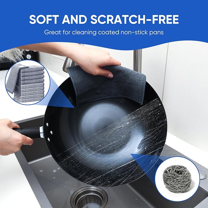 Forggon 10Pcs New Upgrade 2-Layer Non Scratch Wire Dishcloth, Wire Dishwashing - Image 7