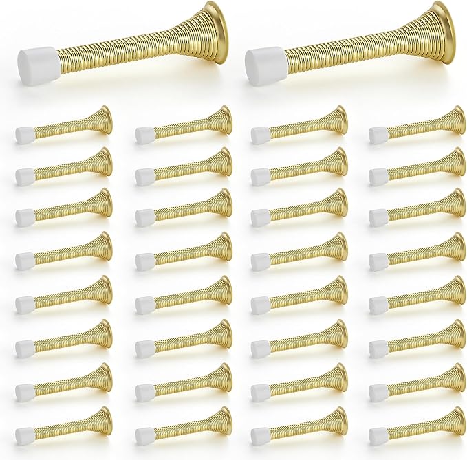 Ravinte Door Stoppers, 36 Pack Gold Spring Door Stops by Ravinte