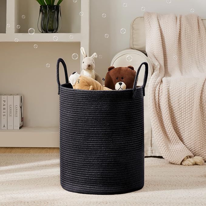 YOUDENOVA Woven Rope Laundry Hamper Basket, 58L Blanket Basket - Image 2