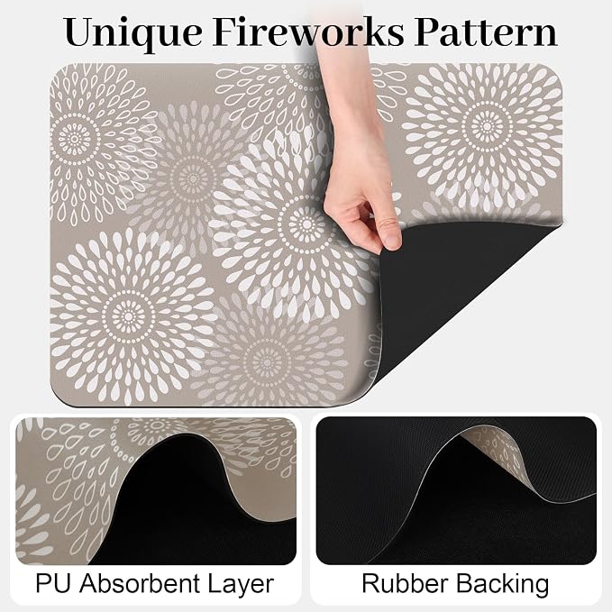 Dish Drying Mat Absorbent Kitchen Counter Mat Rubber Backing Draining Mat | - Image 6