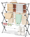 3-Tier Foldable Clothes Drying Rack, 37.6" H, Tool-free Assembly, Extendable by APEXCHASER