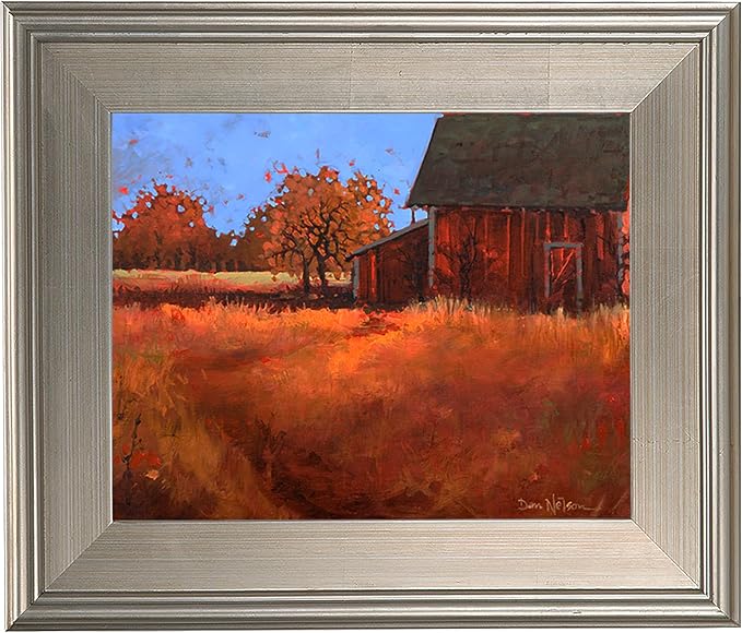 Creative Mark Plein Air Style Frame, Hand Leafed Silver, 8x10-2.75" Wide Moulding with 1/2" Rabbet Depth, Open Back W/O Glazing, Museum Quality, For Art Panels, Stretched Canvas, Pictures & More