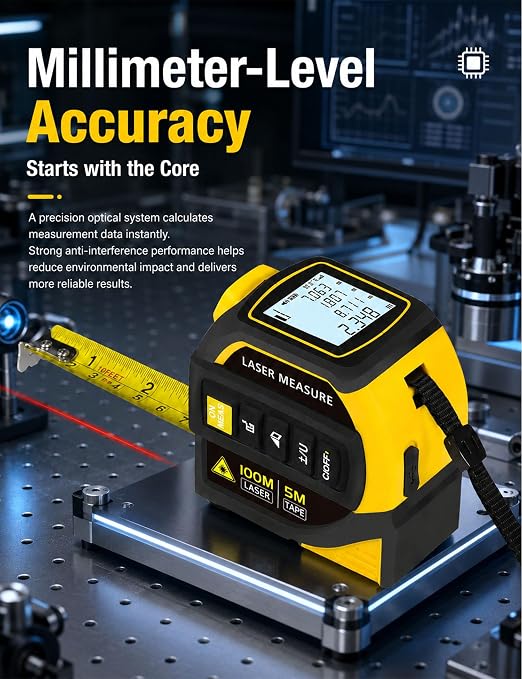 4-in-1 Laser Tape Measure, 328FT Laser Distance Meter - Image 6