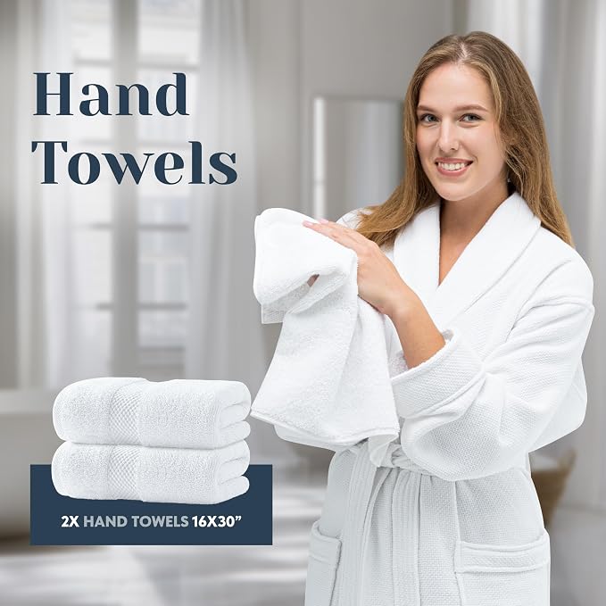 Luxury White Bath Towel Set of 8 Pieces - Image 5