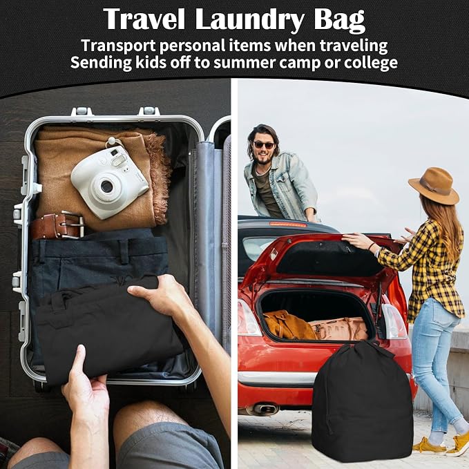Canvas Laundry Bags with Handles & Rectangular Base - Image 7