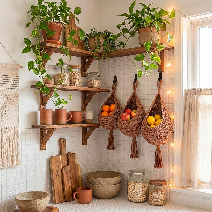 Honeydak 3 Hanging Baskets, Cotton Rope - Image 5