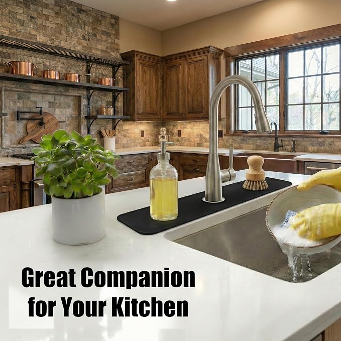 Cuttable Kitchen Sink Faucet Mat: 30" Lx5.5 W Splash Guard - Image 4