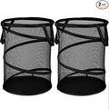 BATTOO 2 Pack Black Large Collapsible Laundry Basket Foldable Mesh Pop Up Hamper by BATTOO