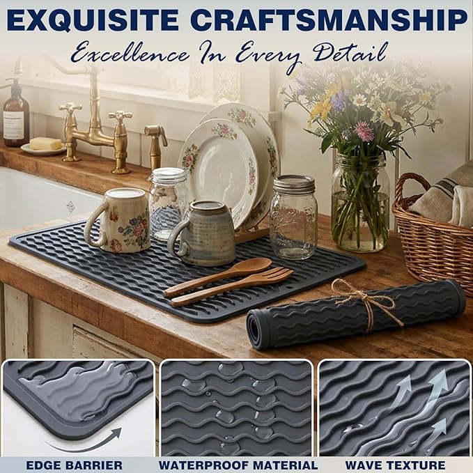 2 Pack Caketime Silicone Dish Drying Mat - Image 5