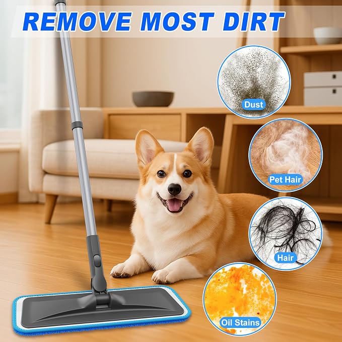 BPAWA Microfiber Mops for Floor Cleaning: Flat Mop for Hardwood Tile Wood | 4 - Image 5