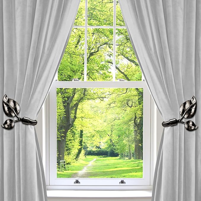 HIKMLK Leaf Shaped Curtain Tieback Holdbacks 2pcs, Handmade Metal Curtain Side - Image 5