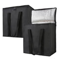 Bodaon 2-Pack Insulated Reusable Grocery Shopping Bags, Picnic Cooler Bag with Top Cold, Black