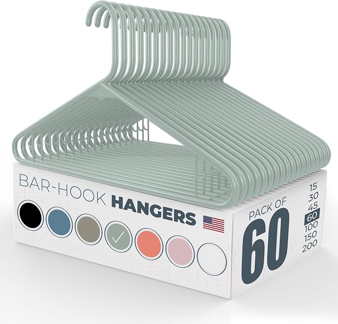 Plastic Hangers 50 Pack – Made in the USA – 6lb Capacity Standard Clothes by NeatiesHangers