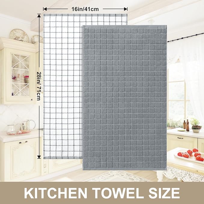 Homaxy Large Premium Cotton Kitchen Towels 16"x 28", 4 Pack - Image 5