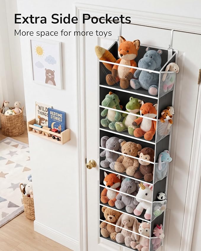 ULG Stuffed Animal Organizer Over the Door, Large Hanging Plush Toy Storage - Image 4
