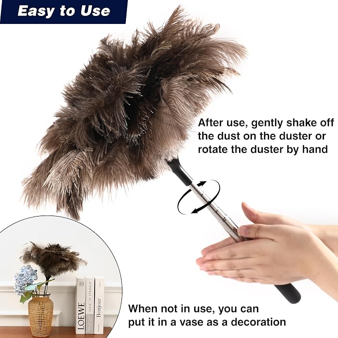 Soarer Extendable Ostrich Feather Duster, Handle Duster - Image 5